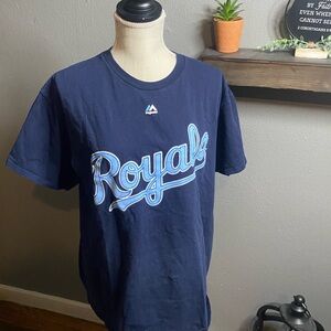 Majestic Navy Blue Royals Short Sleeve Tee